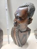 Afrikaanse krijger en boer - 2 borstbeelden van Afrikaanse, Antiek en Kunst