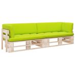 vidaXL Tweezitsbank pallet met kussens geïmpregneerd, Verzenden, Nieuw