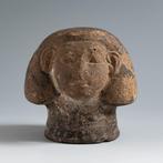 Oud-Egyptisch Terracotta Canopische potdeksel. Middenrijk c.