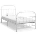 vidaXL Bedframe metaal wit 90x200 cm, Huis en Inrichting, Slaapkamer | Bedden, Verzenden, Nieuw