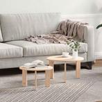 vidaXL Salontafel 2 pcs Naturel 47.5 x 47.5 x 27 cm Massief, Huis en Inrichting, Tafels | Salontafels, Verzenden, Nieuw