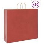 vidaXL Papieren zakken 50 st met hengsels 54x15x49 cm rood, Diversen, Cadeauverpakkingen, Verzenden, Nieuw