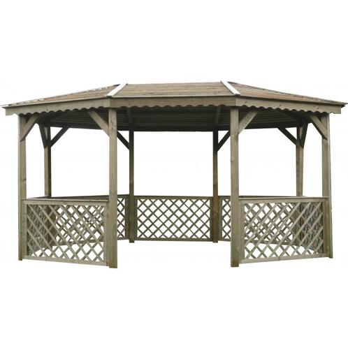 Paviljoen in hout - modulair geimpregneerd 4280 x 3164 mm -, Tuin en Terras, Tuinhuizen, Nieuw