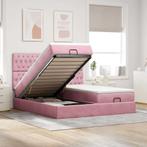 vidaXL Ottoman bed met matrassen 200x200cm fluweel roze, Huis en Inrichting, Slaapkamer | Bedden, Verzenden, Nieuw