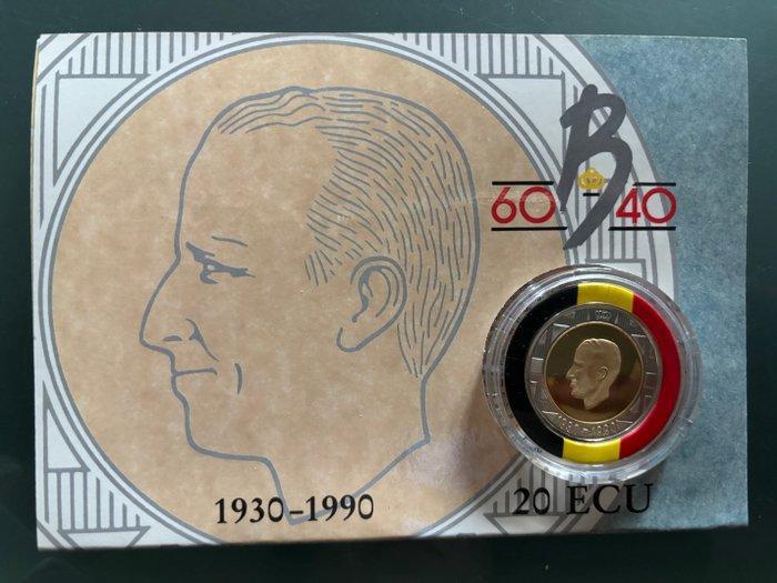 België. 20 Ecu 1990 60e verjaardag van Koning Boudewijn, Postzegels en Munten, Munten | Nederland