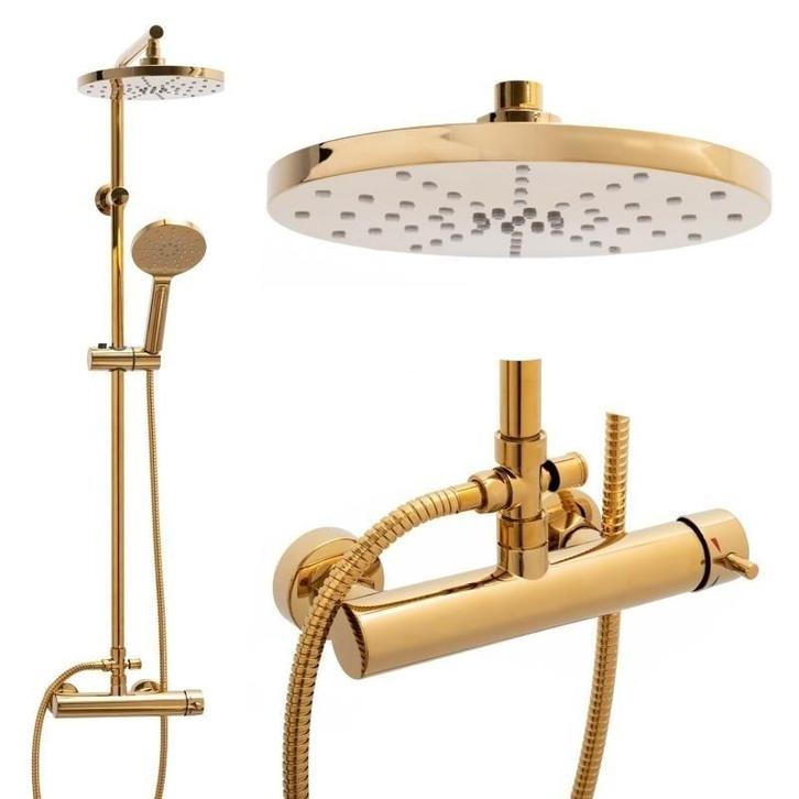 Regendouche Gouden Set | ANTI-CALC | Laatste Stuks!, Bricolage & Construction, Sanitaire, Douche, Enlèvement ou Envoi