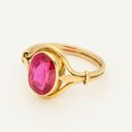 Ring - 18 karaat Geel goud Saffier, Handtassen en Accessoires, Ringen, Nieuw