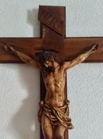 École Olot - Très grande croix - 86 cm - Bois, Métal, Pâte