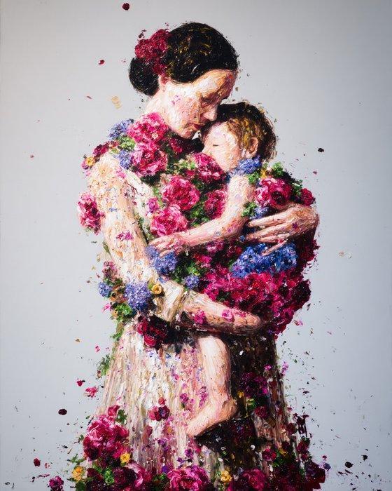 Anne Dias (1985) - (Stretched Canva) Nature Warmth Child, Antiek en Kunst, Kunst | Designobjecten
