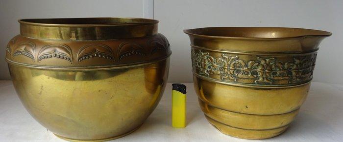 Daalderop - Bloempot (2) - RIO - Koper, Messing, Antiek en Kunst, Kunst | Designobjecten