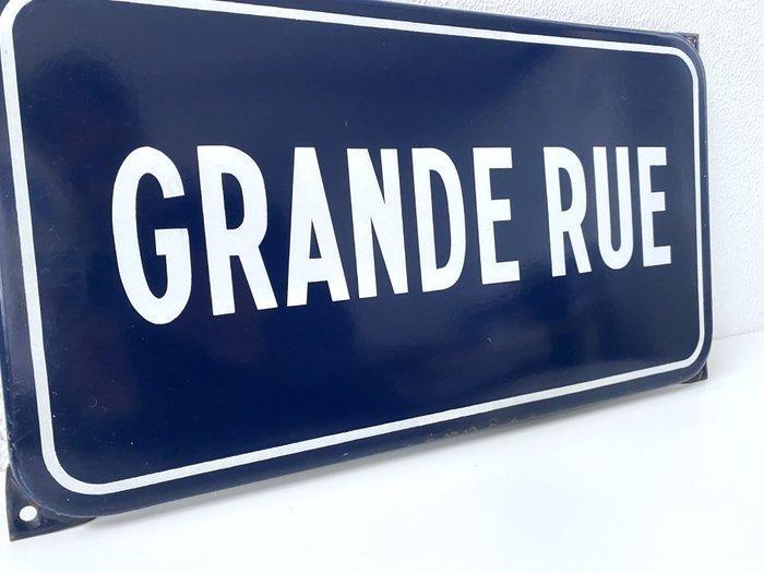 Grande Rue – emaille straatnaambord - Emaille plaat -, Antiek en Kunst, Antiek | Wandborden en Tegels