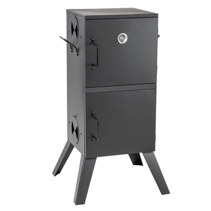tectake Rookoven met temperatuurweergave - zwart, Tuin en Terras, Houtskoolbarbecues, Verzenden