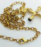 Hanger - 18 karaat Geel goud Onyx - Onyx - 18k. Kruis en