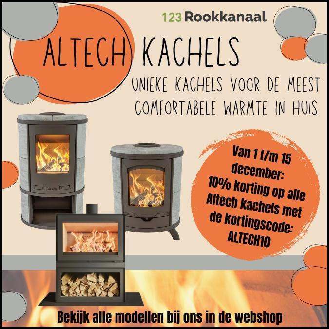 Altech: houtkachel lage prijs / korting, Huis en Inrichting, Kachels, Verzenden
