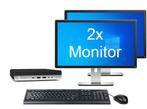 HP ProDesk 600 G3 Mini i5 7e Gen incl. 2 Monitoren + 2 jaar, Ophalen of Verzenden