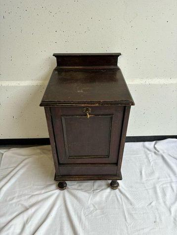 Kast - Antieke Engelse Klepkast van Donker Hout - Hout