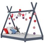 vidaXL Kinderbedframe massief grenenhout grijs 70x140 cm, Kinderen en Baby's, Kinderkamer | Bedden, Verzenden, Nieuw