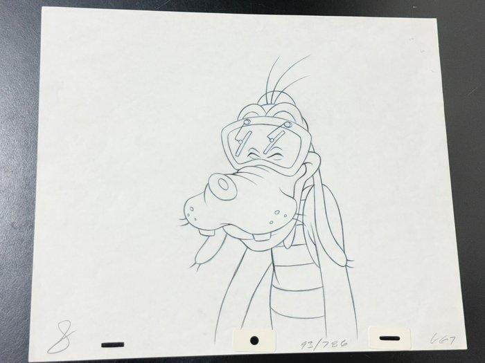 Walt Disney - Originele animatie tekening van Goofy - The, Verzamelen, Disney