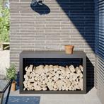 vidaXL Haardhoutrek 100x40x60 cm staal antracietkleurig, Tuin en Terras, Brandhout, Verzenden