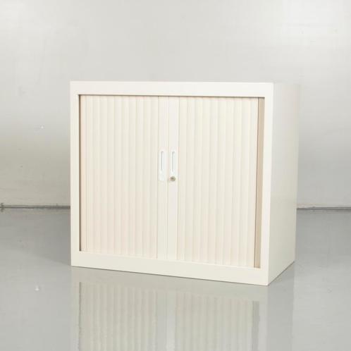 Roldeurkast Officenow - Wit - 74 x 80 cm - Incl. 1 legbord, Huis en Inrichting, Kasten | Roldeurkasten en Archiefkasten, Gebruikt