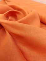 Weelderig puur linnen gaas in persimmon oranje kleur -, Antiquités & Art