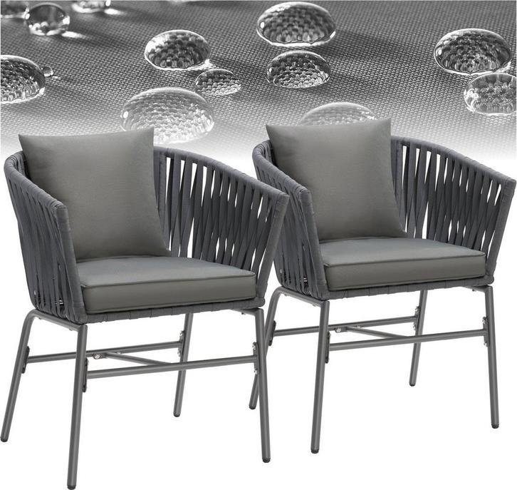 tectake® Tuinstoelen Valeiras - Set van 2 - Metalen Buitenst, Tuin en Terras, Tuinstoelen, Nieuw, Verzenden