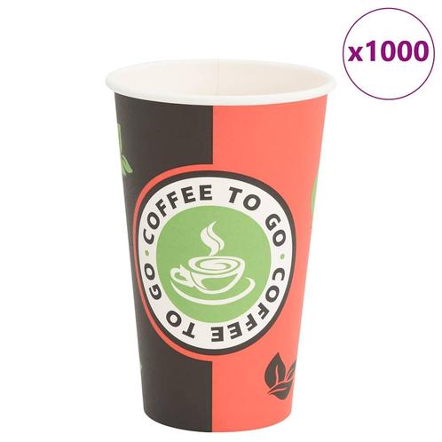 vidaXL Papieren koffiekopjes 1000 st 16oz 400 ml rood en, Zakelijke goederen, Horeca | Overige, Verzenden