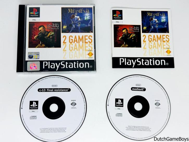 Playstation 1 / PS1 - C-12 - Final Resistance / Medievil, Games en Spelcomputers, Games | Sony PlayStation 1, Gebruikt, Verzenden
