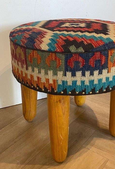 Pouf - Bois, Laine, Antiek en Kunst, Curiosa en Brocante
