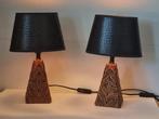Lampe de table de chevet (2) - Rotin - Avec des cappuccini