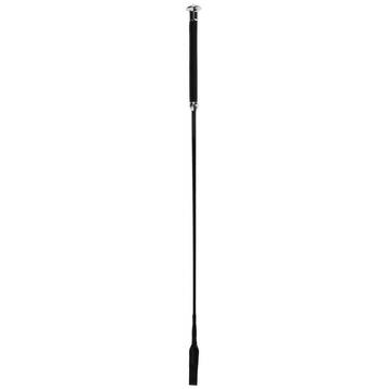 Springzweep zwart 65cm, met kunstleren handvat en mepper -