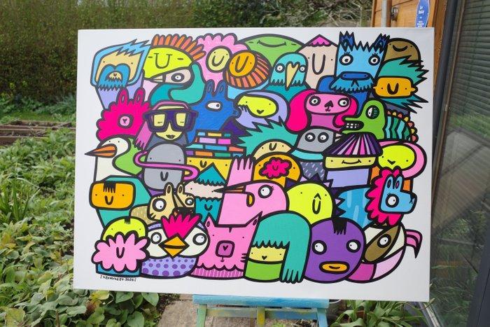 Kev Munday - Vibe Together, Antiquités & Art, Art | Peinture | Moderne