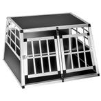 tectake Hondentransportbench dubbel met een rechte achterwan, Dieren en Toebehoren, Hondenhokken, Verzenden, Nieuw