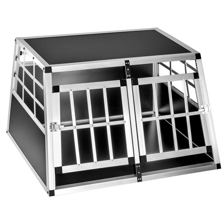 tectake Hondentransportbench dubbel met een rechte achterwan, Dieren en Toebehoren, Hondenhokken, Verzenden