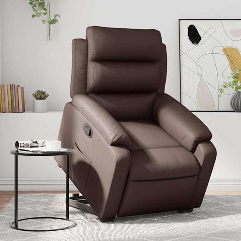 vidaXL Sta-op-fauteuil verstelbaar kunstleer bruin, Huis en Inrichting, Fauteuils, Nieuw, Verzenden