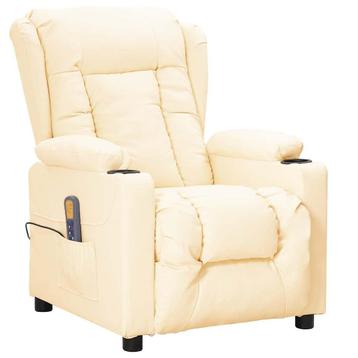 vidaXL Massagestoel kunstleer crèmekleurig, Verzenden, Nieuw