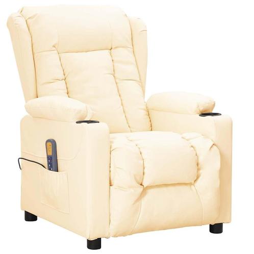 vidaXL Massagestoel kunstleer crèmekleurig, Huis en Inrichting, Stoelen, Nieuw, Verzenden