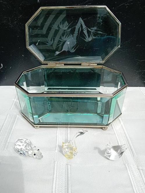 Vitrinekast (4) - Glas - Glazen kistje beeldjes, Antiek en Kunst, Curiosa en Brocante