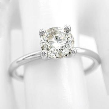 Zonder Minimumprijs - Ring - 14 karaat Witgoud -  1.09ct.