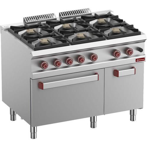 Gasfornuis 6 Branders, Gasoven GN 2/1, Neutrale Kast, Zakelijke goederen, Horeca | Keukenapparatuur, Ophalen of Verzenden