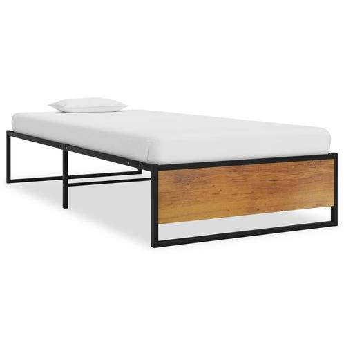 vidaXL Bedframe metaal zwart 90x200 cm, Huis en Inrichting, Slaapkamer | Bedden, Nieuw, Verzenden