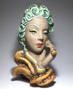 sculptuur, Art Deco Wall Mask (38cm) - 38 cm - Keramiek -, Antiek en Kunst