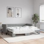 vidaXL Lit de jour avec lit gigogne gris clair 90x200 cm, Maison & Meubles, Verzenden, Neuf