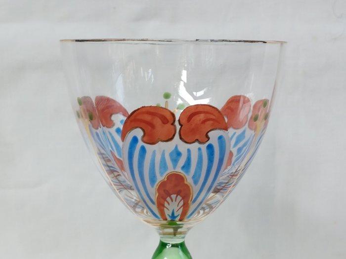 Theresienthal - Wijnglas - Wijnglas met emaille, Antiek en Kunst, Antiek | Glaswerk en Kristal