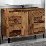 vidaXL Wastafelkast 80x33x60 cm bewerkt hout oud houtkleurig, Huis en Inrichting, Verzenden, Nieuw