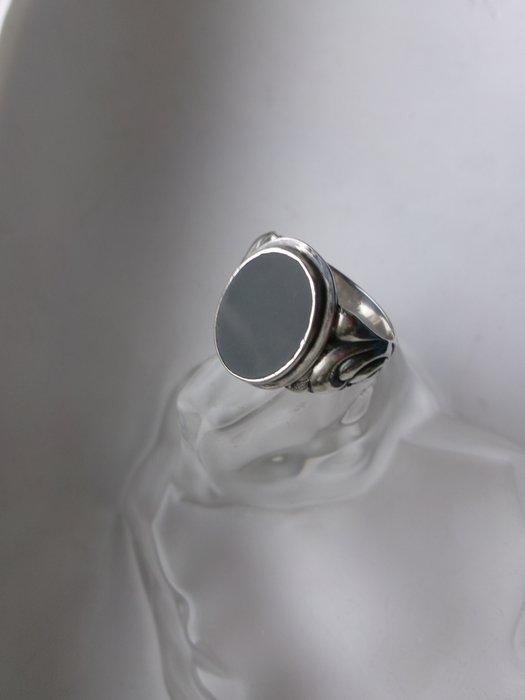 Zilver, Onyx - Ring - Art Deco Signet, Antiek en Kunst, Kunst | Designobjecten