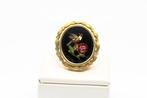 Broche - 18 karaat Geel goud Onyx, Handtassen en Accessoires