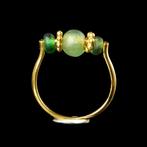 Oud-Romeins Ring met Romeinse glaskralen  (Zonder