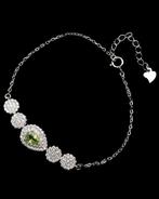 Olivijn - Zilver, Peridot - Beschermende armband - Zilver