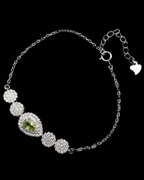 Olivijn - Zilver, Peridot - Beschermende armband - Zilver, Antiek en Kunst, Antiek | Boeken en Manuscripten